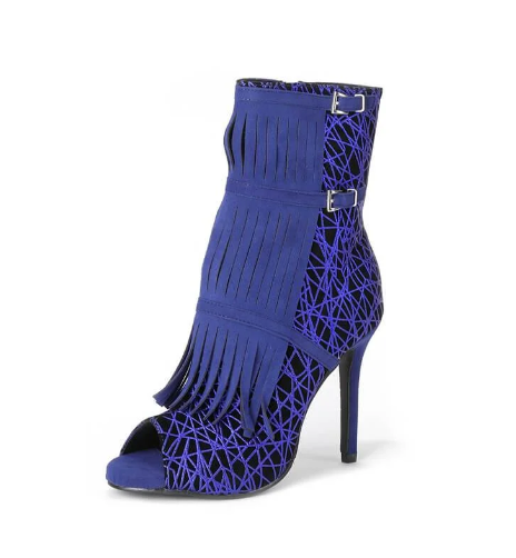 Womens Tassel Zipper Fashion High Heels